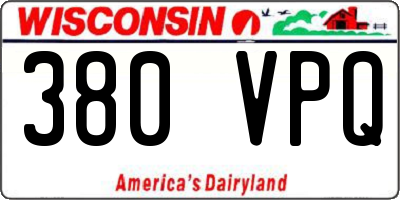 WI license plate 380VPQ