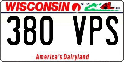 WI license plate 380VPS
