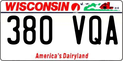 WI license plate 380VQA