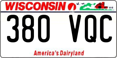 WI license plate 380VQC