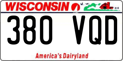 WI license plate 380VQD