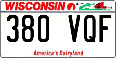 WI license plate 380VQF