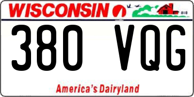 WI license plate 380VQG