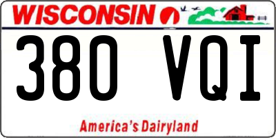 WI license plate 380VQI