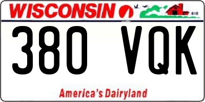 WI license plate 380VQK