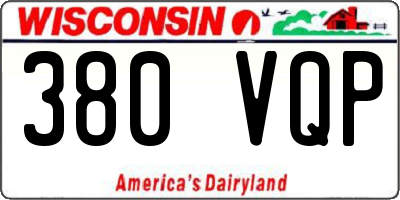 WI license plate 380VQP