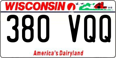 WI license plate 380VQQ