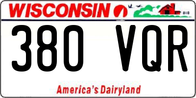WI license plate 380VQR