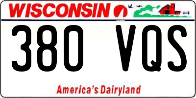 WI license plate 380VQS