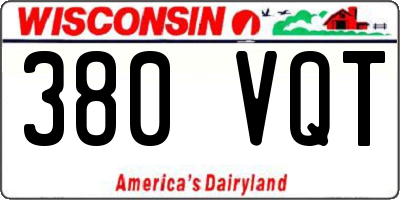 WI license plate 380VQT