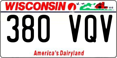 WI license plate 380VQV