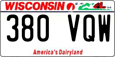 WI license plate 380VQW