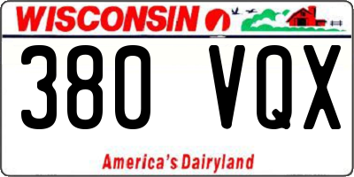 WI license plate 380VQX