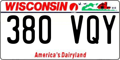 WI license plate 380VQY