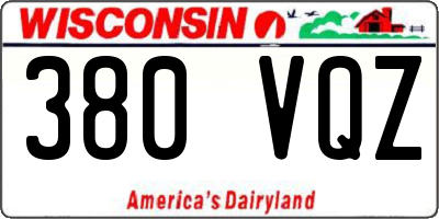 WI license plate 380VQZ