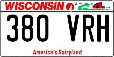 WI license plate 380VRH