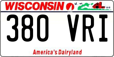 WI license plate 380VRI