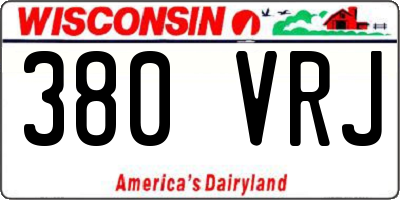 WI license plate 380VRJ