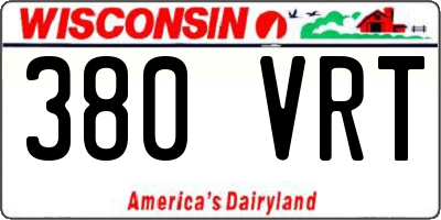WI license plate 380VRT