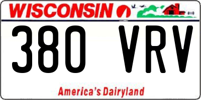 WI license plate 380VRV