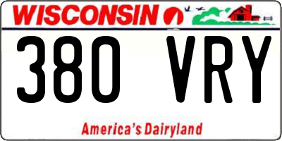 WI license plate 380VRY