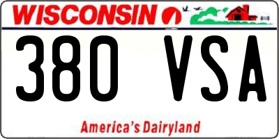 WI license plate 380VSA