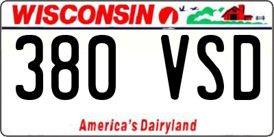 WI license plate 380VSD