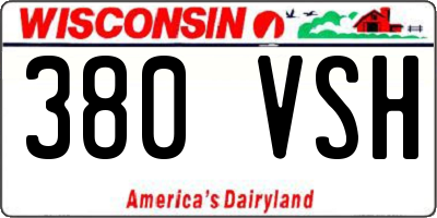 WI license plate 380VSH