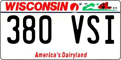 WI license plate 380VSI