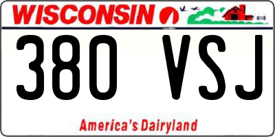 WI license plate 380VSJ