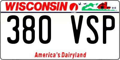 WI license plate 380VSP