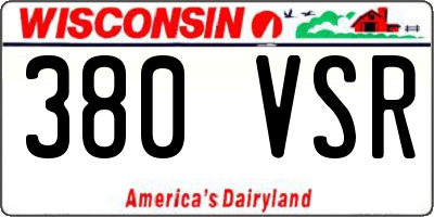 WI license plate 380VSR
