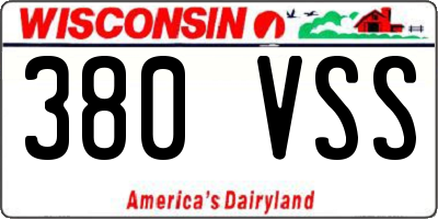 WI license plate 380VSS