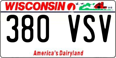 WI license plate 380VSV