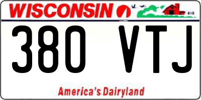 WI license plate 380VTJ