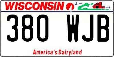 WI license plate 380WJB