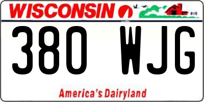 WI license plate 380WJG