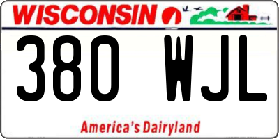 WI license plate 380WJL