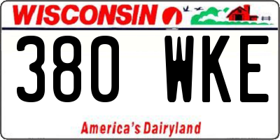 WI license plate 380WKE