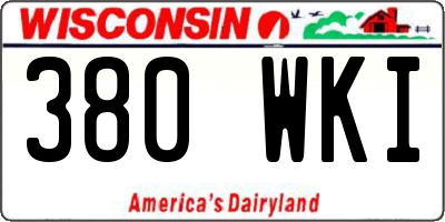 WI license plate 380WKI