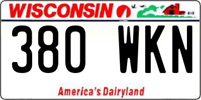 WI license plate 380WKN