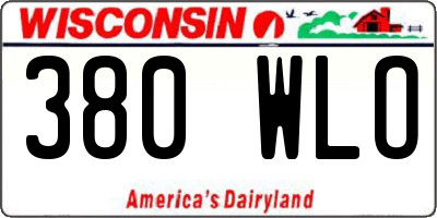 WI license plate 380WLO