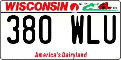 WI license plate 380WLU