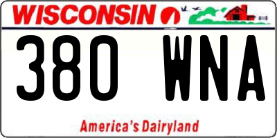WI license plate 380WNA