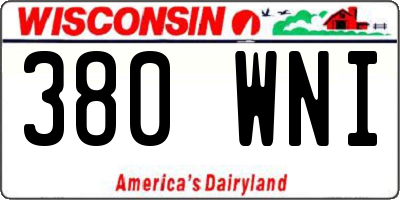 WI license plate 380WNI