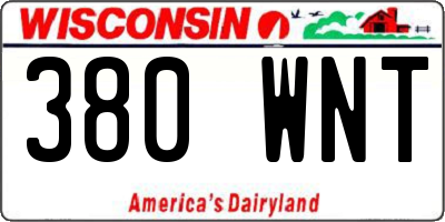 WI license plate 380WNT