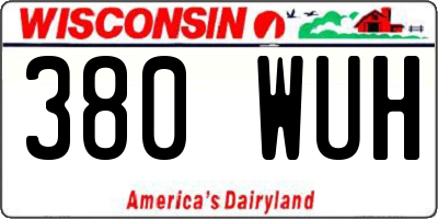WI license plate 380WUH