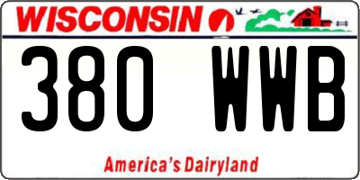 WI license plate 380WWB