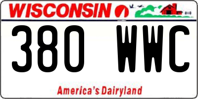 WI license plate 380WWC