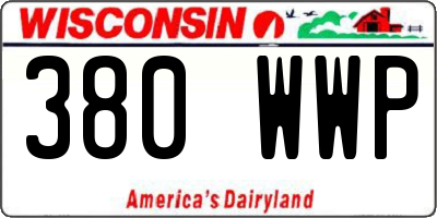 WI license plate 380WWP